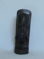 Buchstütze Gesicht aus Ebenholz (H ± 24 cm)